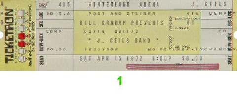 J. Geils Band Vintage Ticket