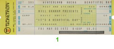 It's a Beautiful Day Vintage Ticket