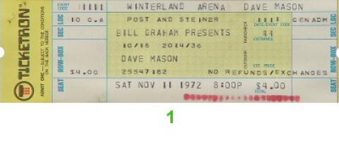 Dave Mason Vintage Ticket