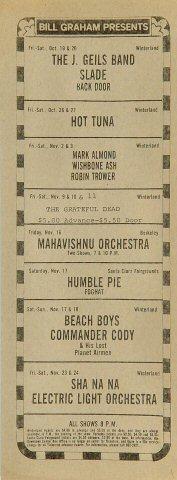 J. Geils Band Handbill