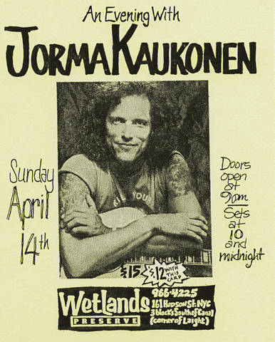 Jorma Kaukonen Handbill