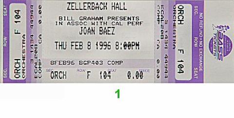 Joan Baez Vintage Ticket
