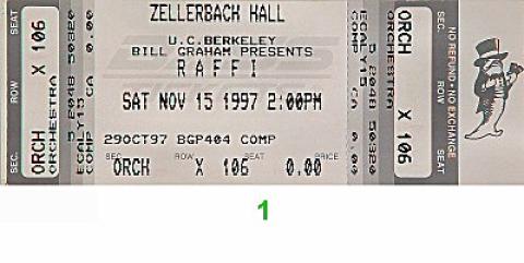 Raffi Vintage Ticket