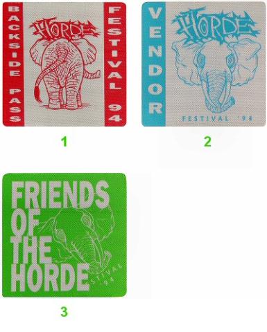 H.O.R.D.E. Festival Backstage Pass