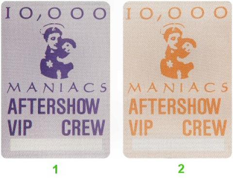 10,000 Maniacs Backstage Pass