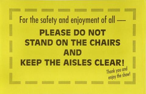 For the safety and enjoyment of all- Handbill