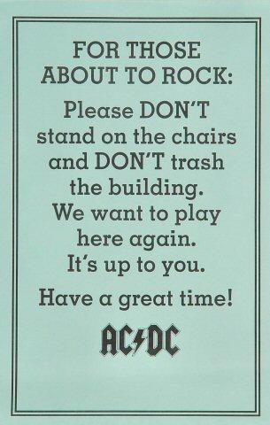 AC/DC Handbill