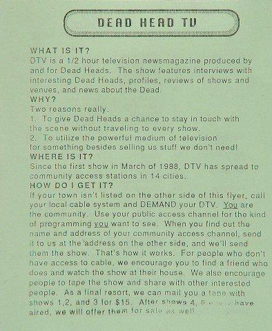 Dead Head TV Handbill