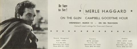 Merle Haggard Handbill