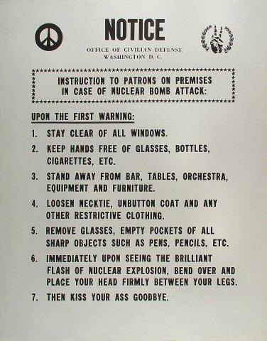 In Case of Nuclear Bomb Attack Poster