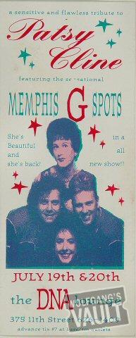 Patsy Cline and Memphis G Spots Handbill