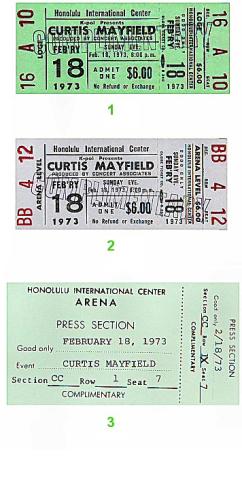 Curtis Mayfield Vintage Ticket