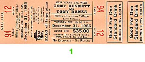 Tony Bennett Vintage Ticket