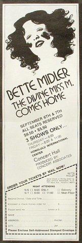 Bette Midler Handbill