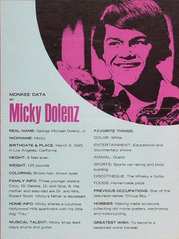 Micky Dolenz Handbill