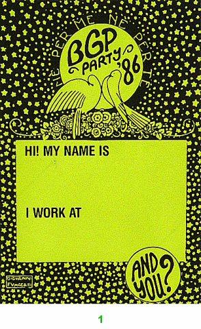 Bill Graham Presents Backstage Pass