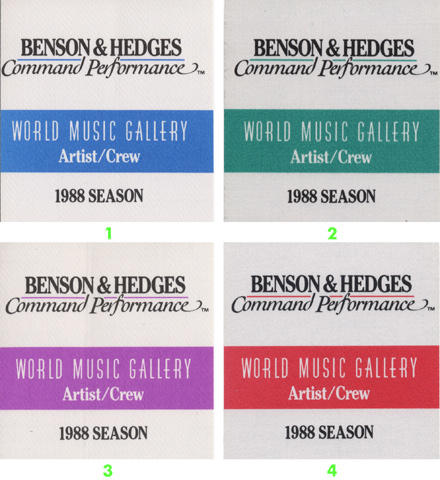 World Music Gallery - 1988 Season Backstage Pass