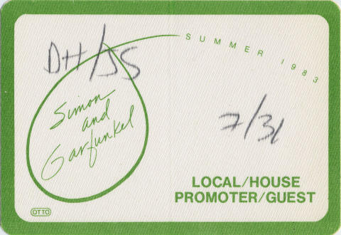 Simon & Garfunkel Backstage Pass