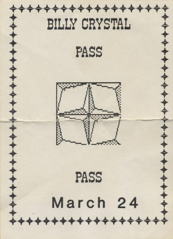 Billy Crystal Backstage Pass