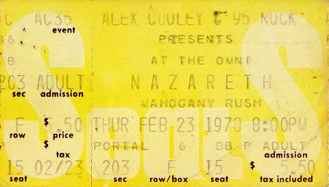 Nazareth Vintage Ticket