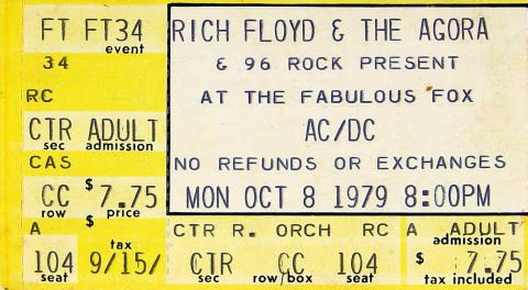 AC/DC Vintage Ticket