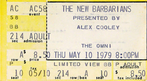 The New Barbarians Vintage Ticket