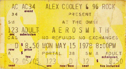 Aerosmith Vintage Ticket