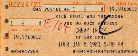 Cheap Trick Vintage Ticket