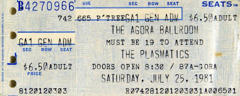 The Plasmatics Vintage Ticket