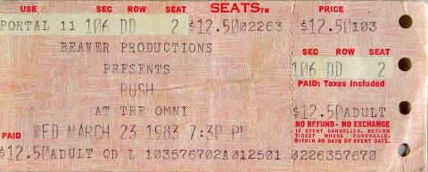 Rush Vintage Ticket