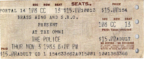 The Police Vintage Ticket