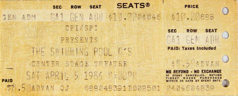 Swimming Pool Q's Vintage Ticket
