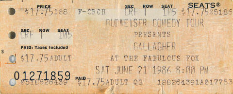 Gallagher Vintage Ticket