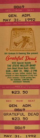 Grateful Dead Vintage Ticket
