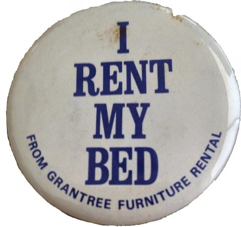 I Rent My Bed Pin