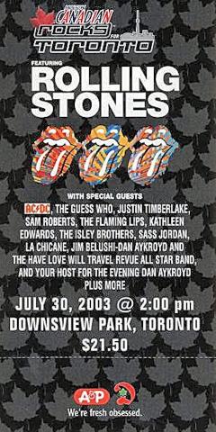 The Rolling Stones Vintage Ticket