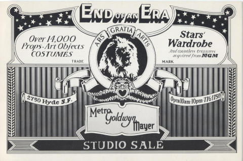 End Of Era Studio Sale Handbill