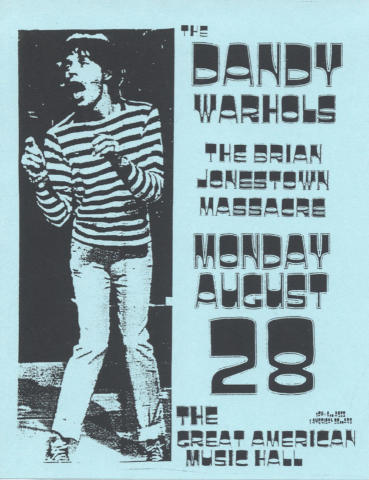 The Dandy Warhols Handbill