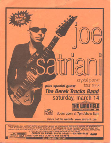 Joe Satriani Handbill