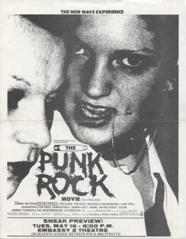 The Punk Rock Movie Handbill