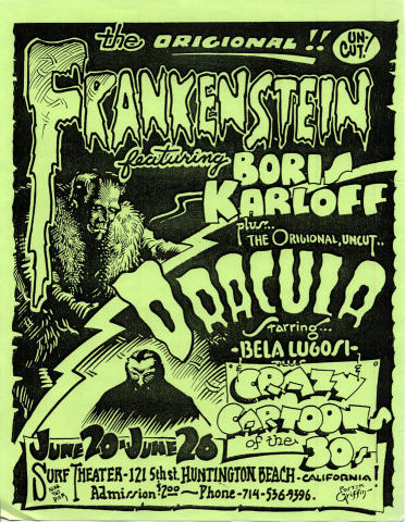 Frankenstein/Dracula Handbill