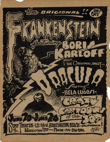 Frankenstein/Dracula Handbill