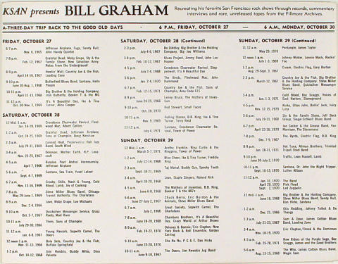 KSAN presents Bill Graham:  A Three-Day Trip Back to the Good Old Days Poster