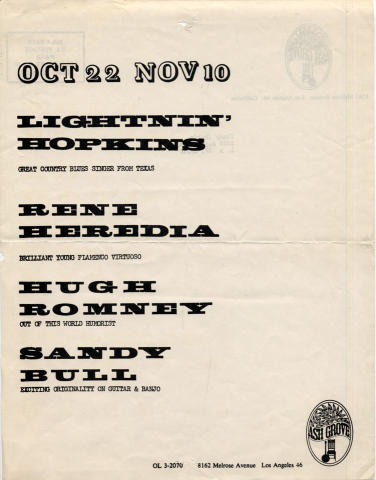 Lightnin' Hopkins Handbill