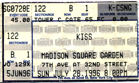 Kiss Vintage Ticket