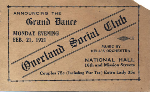 Grand Dance Vintage Ticket