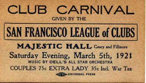 Majestic Hall Vintage Ticket