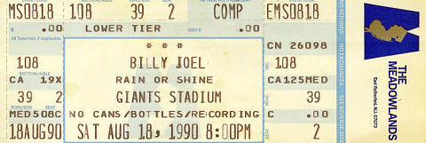 Billy Joel Vintage Ticket