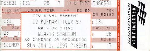 U2 Vintage Ticket