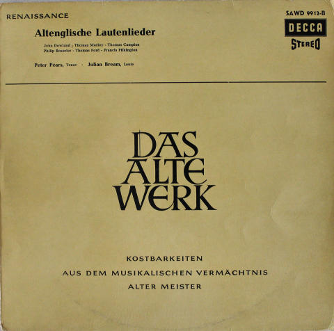 Das Alte Werk: Altenglische Lautenlieder Vinyl 12"